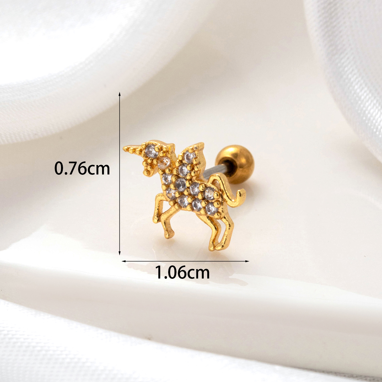 1 Piece Simple Series Copper  Gold Color Material Zircon Women's Stud Earrings h5 